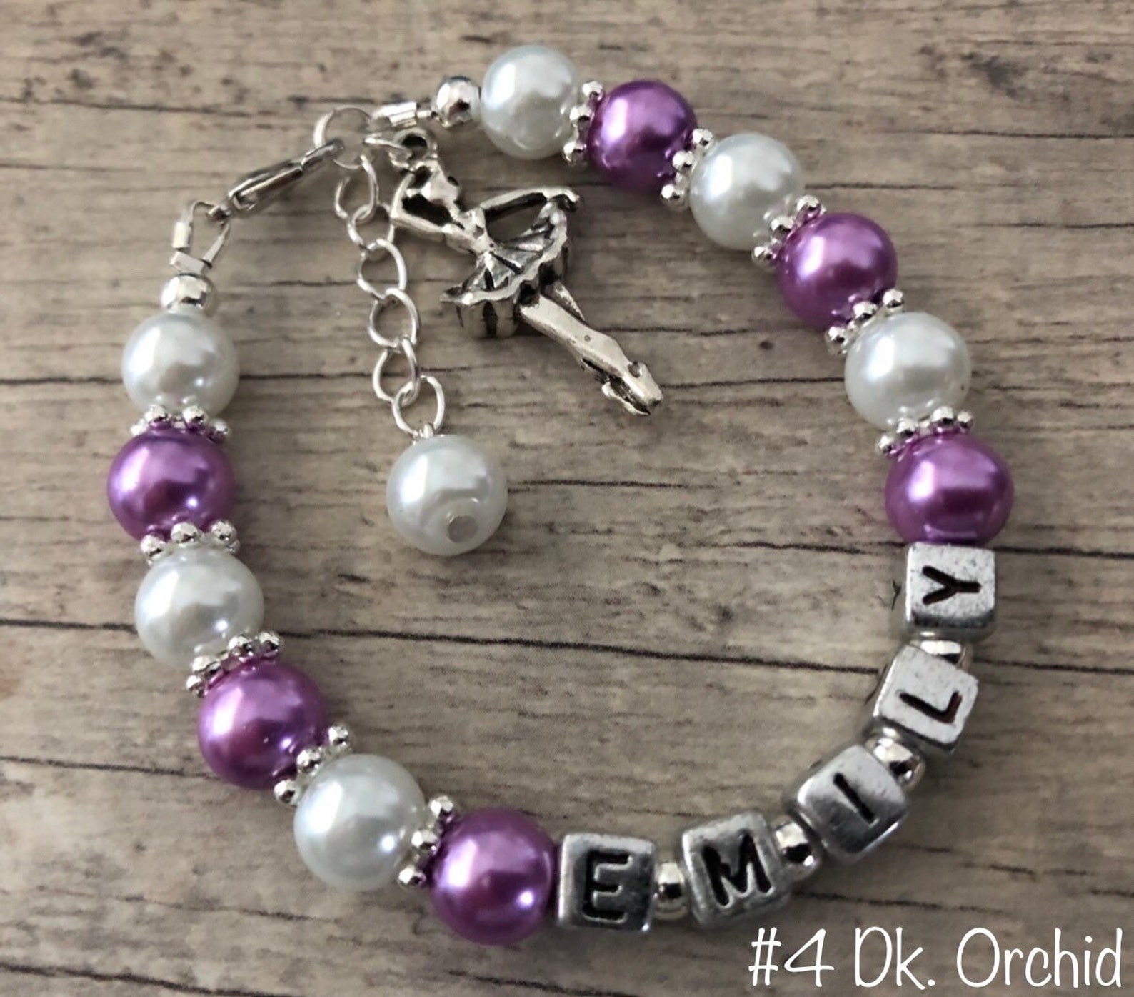 personalized dance bracelet-ballerina/ballet charm for girls/little kids/children/women-dance recital/birthday/christmas gift