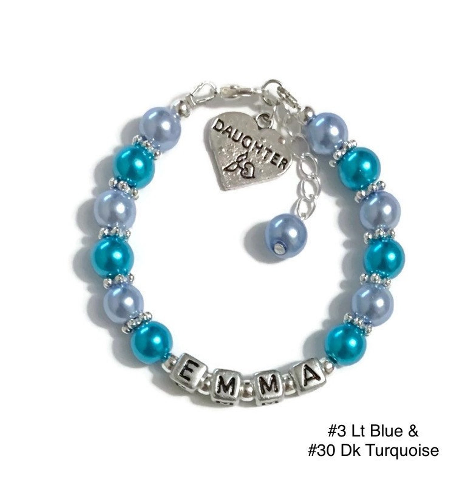 Personalized DAUGHTER Charm Braceletcustom Bracelet for Etsy
