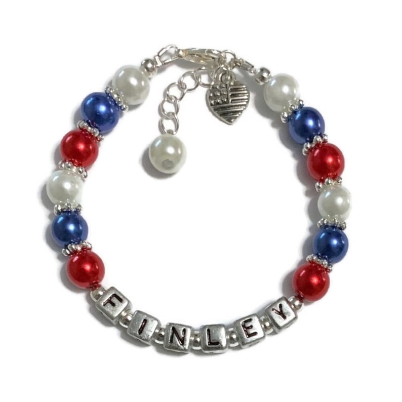 Patriotic Braceletcustom 4th of July Braceletamerican Flag Etsy