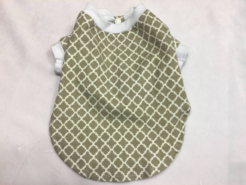 Dog Pet Rabbit Cat Pig Gray and White Quatrefoil XS-M Flannel Pajamas PJ/'s Night Shirt Pomeranian Chihuahua Maltese Shih Tzu
