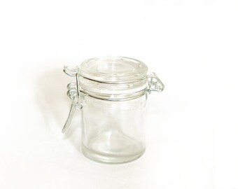 Glass Mini Mason Jars Set of 4 | Glass Canning Jar bale wire flip lid | favor jars | spice jar,stash jars,Etsy Shop &Craft Supply,containers