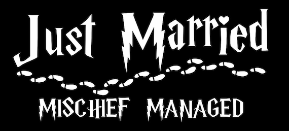 just married style 2 mischief managed vinyl car truck limo window art decal removable sticker oracal mischief windows 10