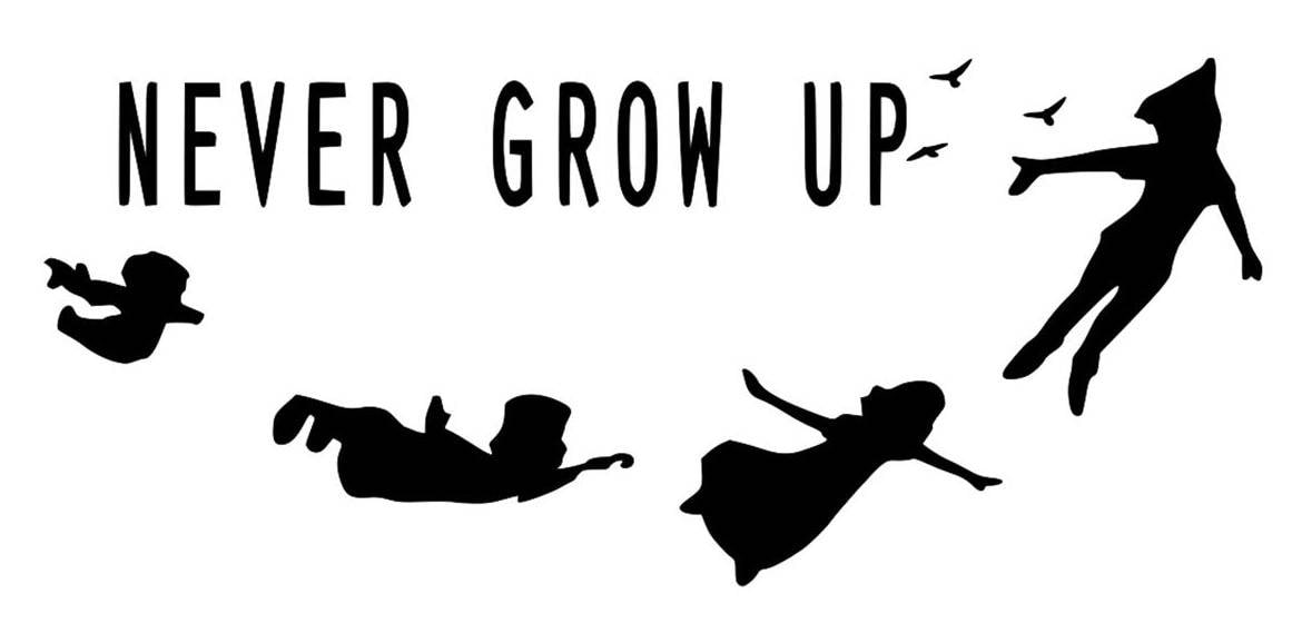 мужская never grow up. питер пэн never grow up. Never grow up logo. тату питер пэн. тату надпись с силуэтом.