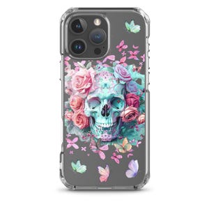 Skull, Roses, & Butterflies Clear Case for iPhone®
