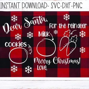 dear santa svg | dear santa png | santa tray svg | santa plate svg | cookies for santa svg | Christmas tray svg | Santa placemat svg