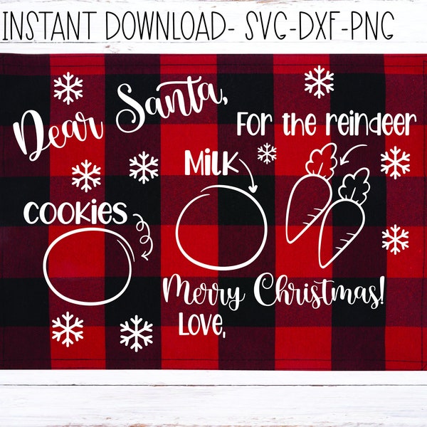 dear santa svg | dear santa png | santa tray svg | santa plate svg | cookies for santa svg | Christmas tray svg | Santa placemat svg