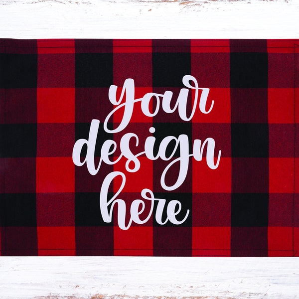 Red Plaid Placemat Etsy