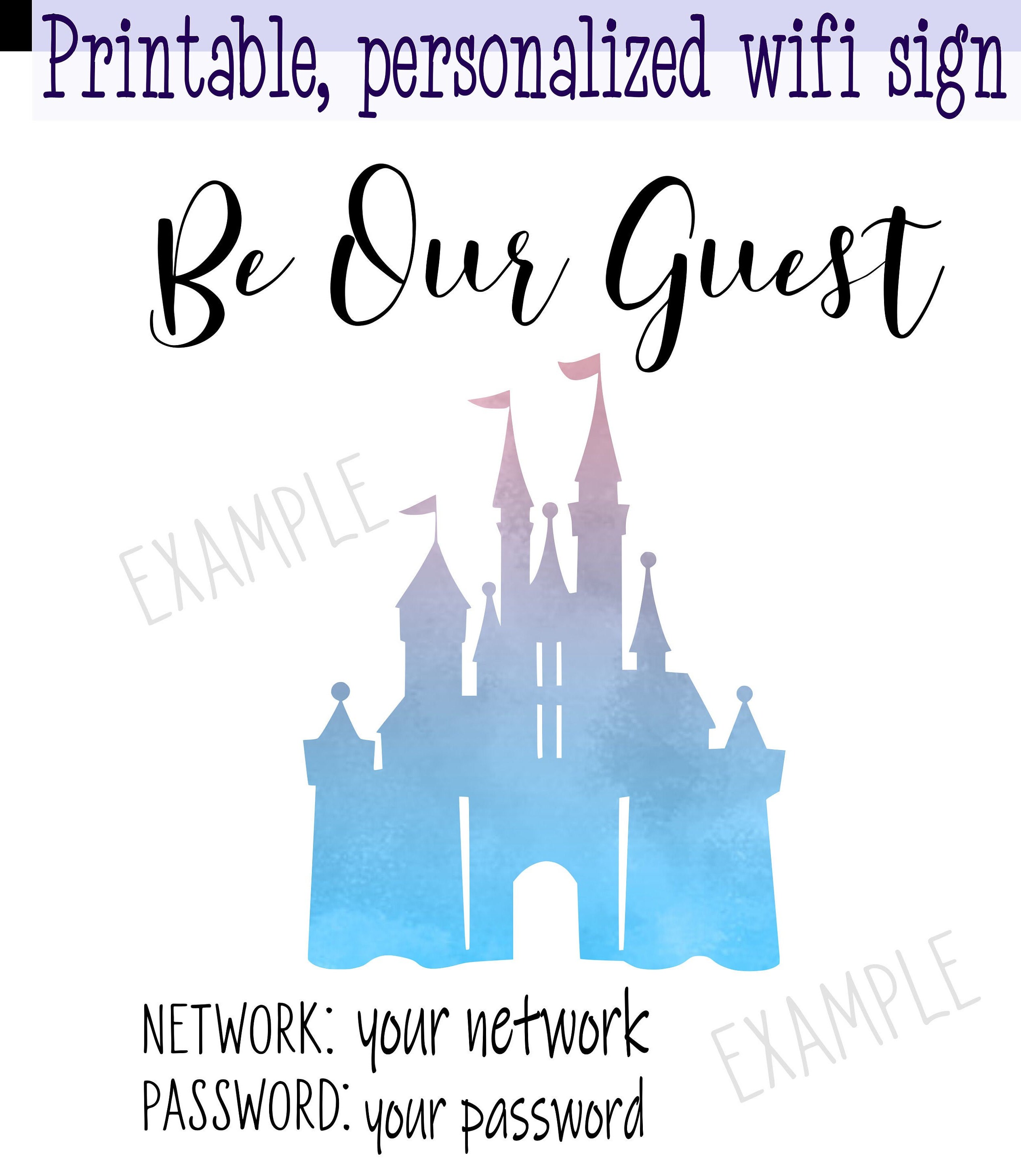 Be Our Guest Wifi Printable Wifi Sign Wifi Printable Be Etsy 日本