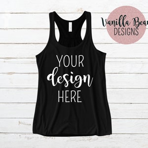 Bella canvas mockup | tank top mockup | black tank top mockup | bella canvas flat lay | bella canvas 8800 | racerback tank mock