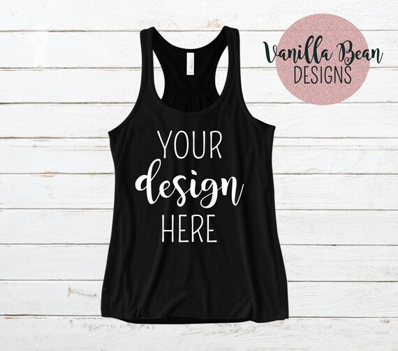Download Bella Canvas Flat Lay Black Tank Top Mockup
