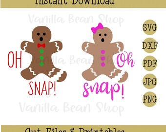 gingerbread svg | oh snap svg | oh snap gingerbread svg | gingerbread man | gingerbread girl |christmas clipart |ugly christmas sweater svg