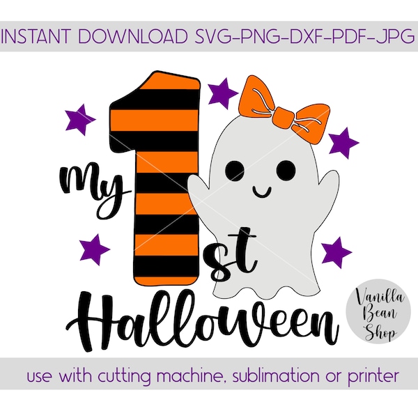 my first halloween svg | my first halloween png | first halloween girl ghost | first halloween ghost | first halloween sublimation | baby