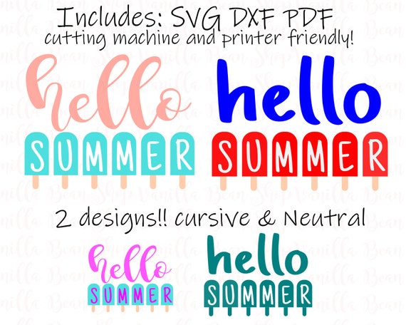Download Hello Summer Popsicle Svg Popsicle Svg Printable Iron On Etsy