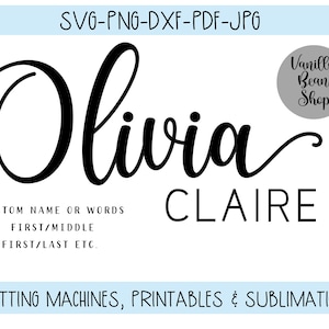 custom name svg | custom name cut file | custom name calligraphy | custom name png | custom name dxf | custom name first and middle