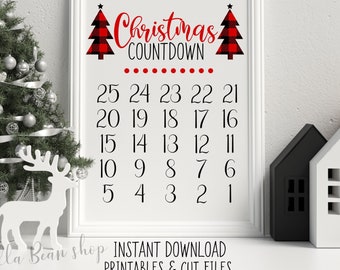 christmas countdown svg | christmas countdown printable | Christmas countdown instant download | Christmas countdown cricut | Christmas svg