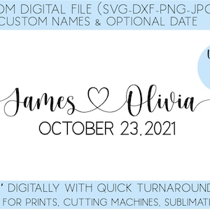 custom names svg | couple names with heart svg | wedding gift svg | anniversary svg | custom names with heart | custom name printable | png