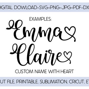 custom name with heart tail svg | custom name cut file | custom name calligraphy | custom name png | custom name | custom name cursive |