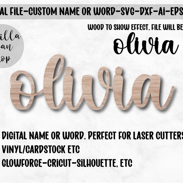 custom name svg | custom name cut file | custom name laser cut file | laser cut name file | custom name dxf | custom name first and middle