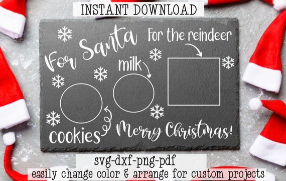 Download Santa Tray Svg Santa Plate Svg Santa S Cookies Svg Etsy