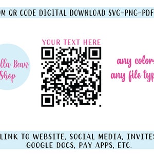 custom QR code, QR code printable, Digital QR code, personalized qr code, qr code file, qr code printable