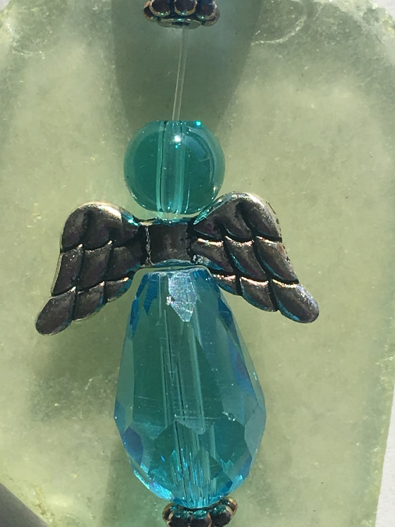 Teal sea glass for windchimes 18 pcs