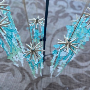 Wind Chime sea glass, sea shell wind chime, beach chime, unique garden decorations, mosaic glass, glass wind chime, coastal decor,