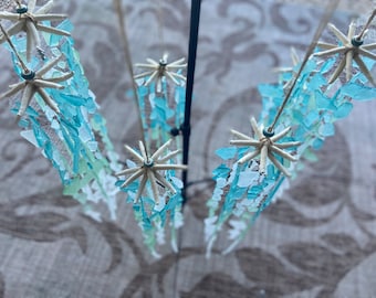 Wind Chime sea glass, sea shell wind chime, beach chime, unique garden decorations, mosaic glass, glass wind chime, coastal decor,