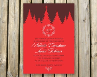 Holiday Wedding Invite and Save the Date Postcard