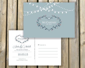 Heart & Vine Sweet Wedding Save the Date postcard