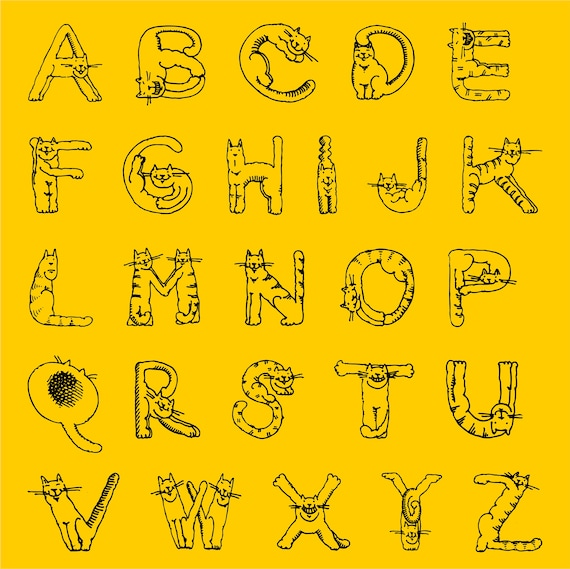 CAT Initials Alphabet FUN Note Pads!