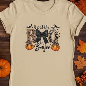 I Put the Boo in Boujee Western Halloween Fall Pumpkin Cowgirl Tee Shirt