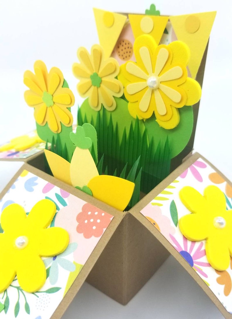 Yellow Flowers Popup Card