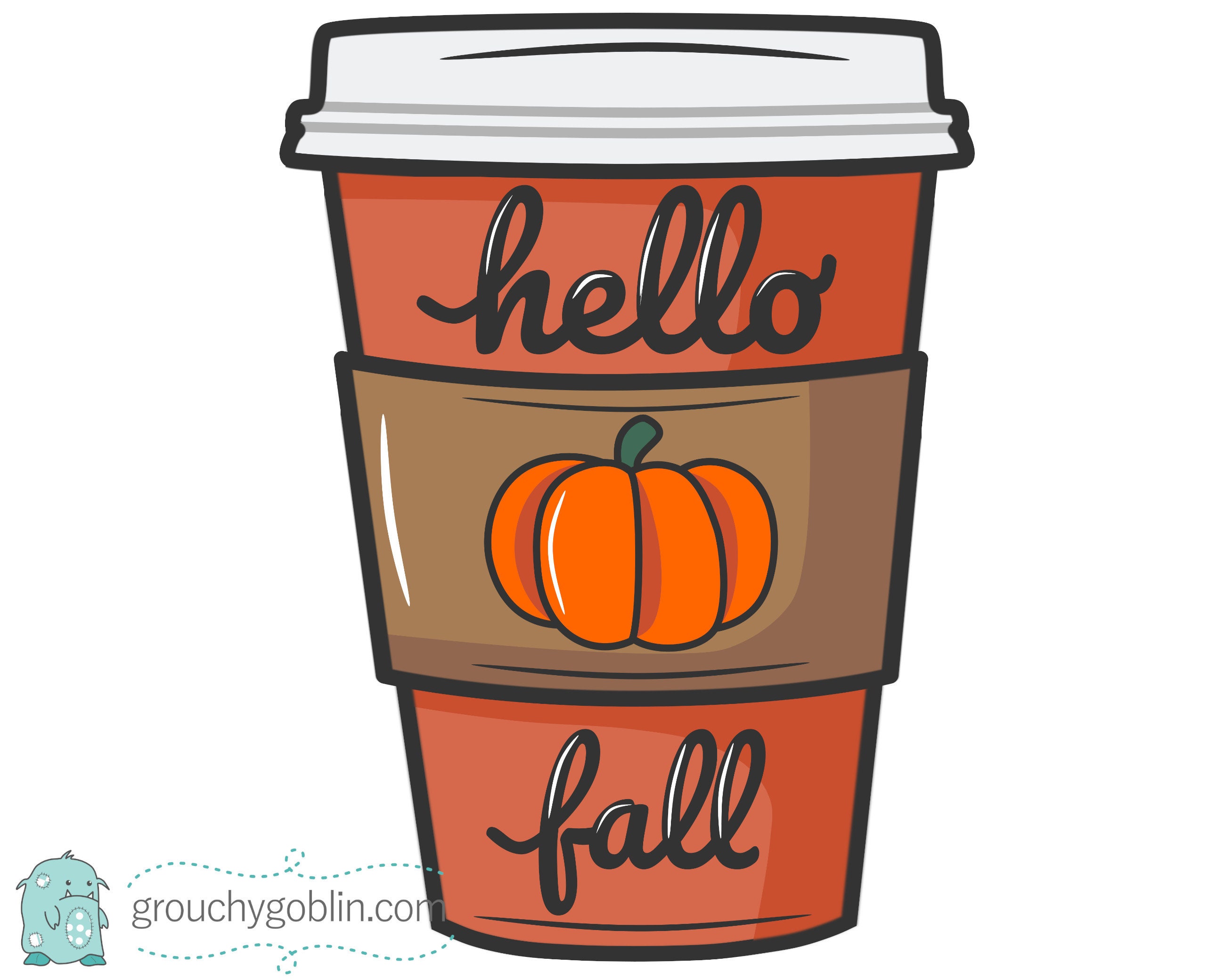 Hello Fall Door Hanger Fall Coffee Cup Door Hanger Printable Etsy