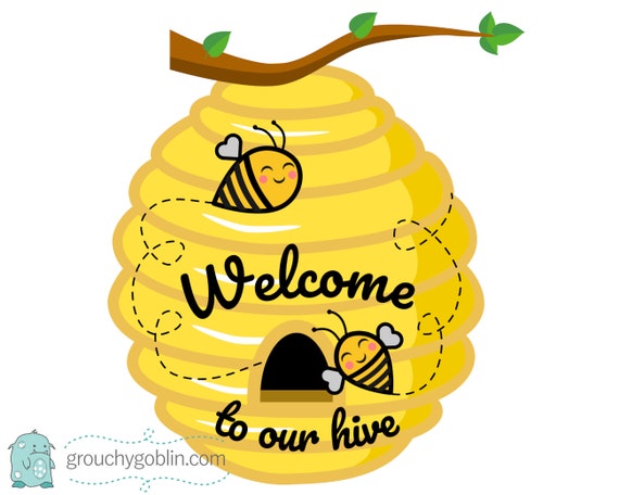 Bee Hive Door Hanger Printable Template downloadable File - Etsy