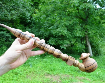 Long wooden smoking pipe for tobacco made of wood unique  bowl pipe cool churchwarden pipe
