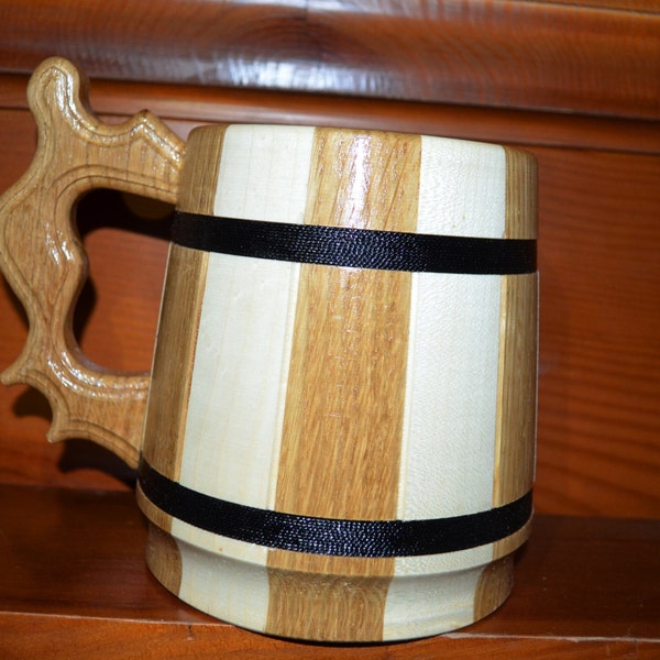 Jarra de cerveza de madera hecho de regalo de accesorios de stein a mano madera natural tankard Copa cerveza artesanal