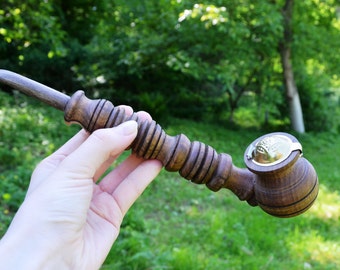 Handmade walnut tobacco pipe wooden smoking tobacco wood smoking pipe unique pipe churchwarden pipe wizard pipe