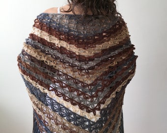 Brown shawl | Etsy