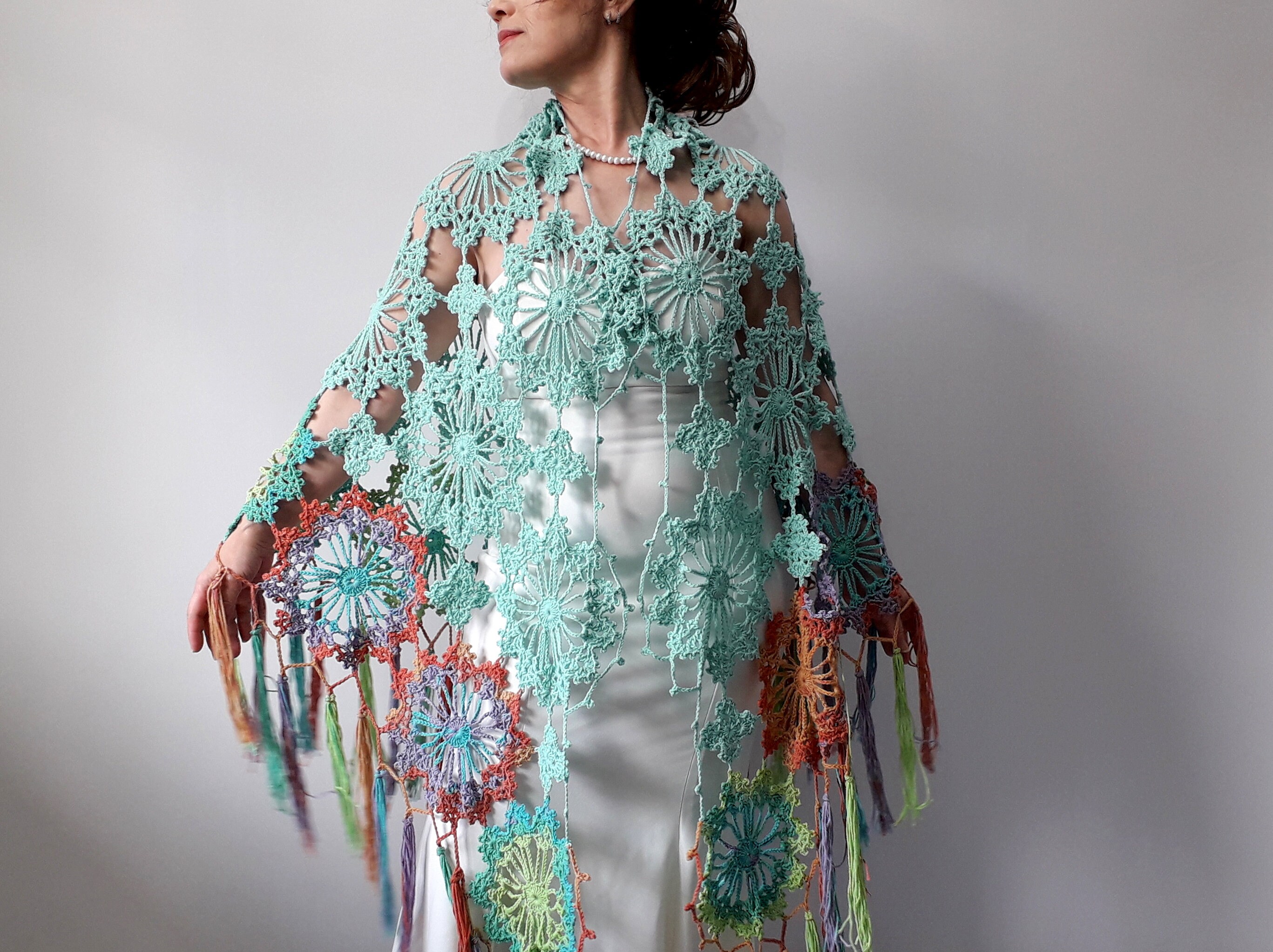 turquoise shawl wrap