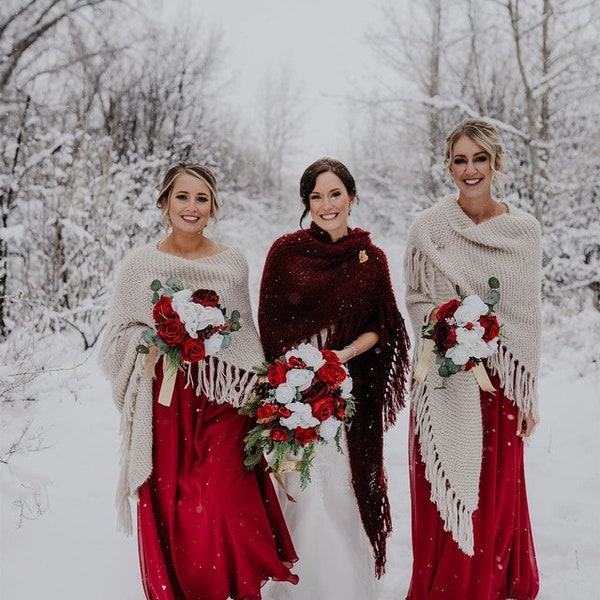 bridesmaid fur shawl