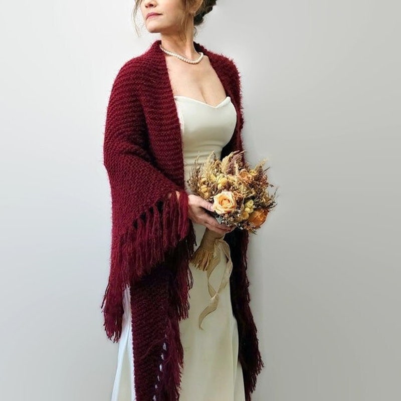 burgundy plaid shawl