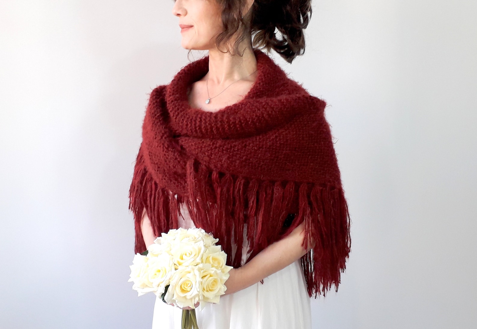 burgundy shawl for wedding