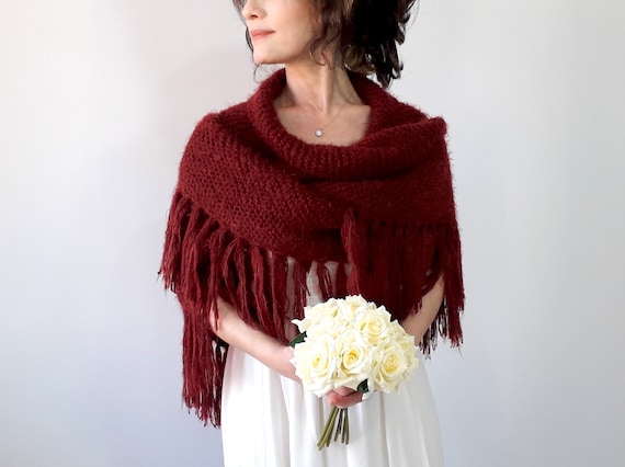 burgundy wedding wrap