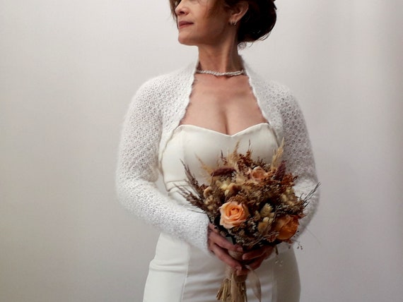 Bridal Sweater Knitted Shrug Fuzzy 
