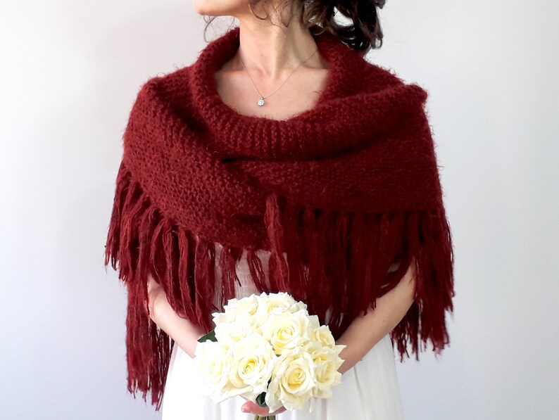 burgundy wrap shawl