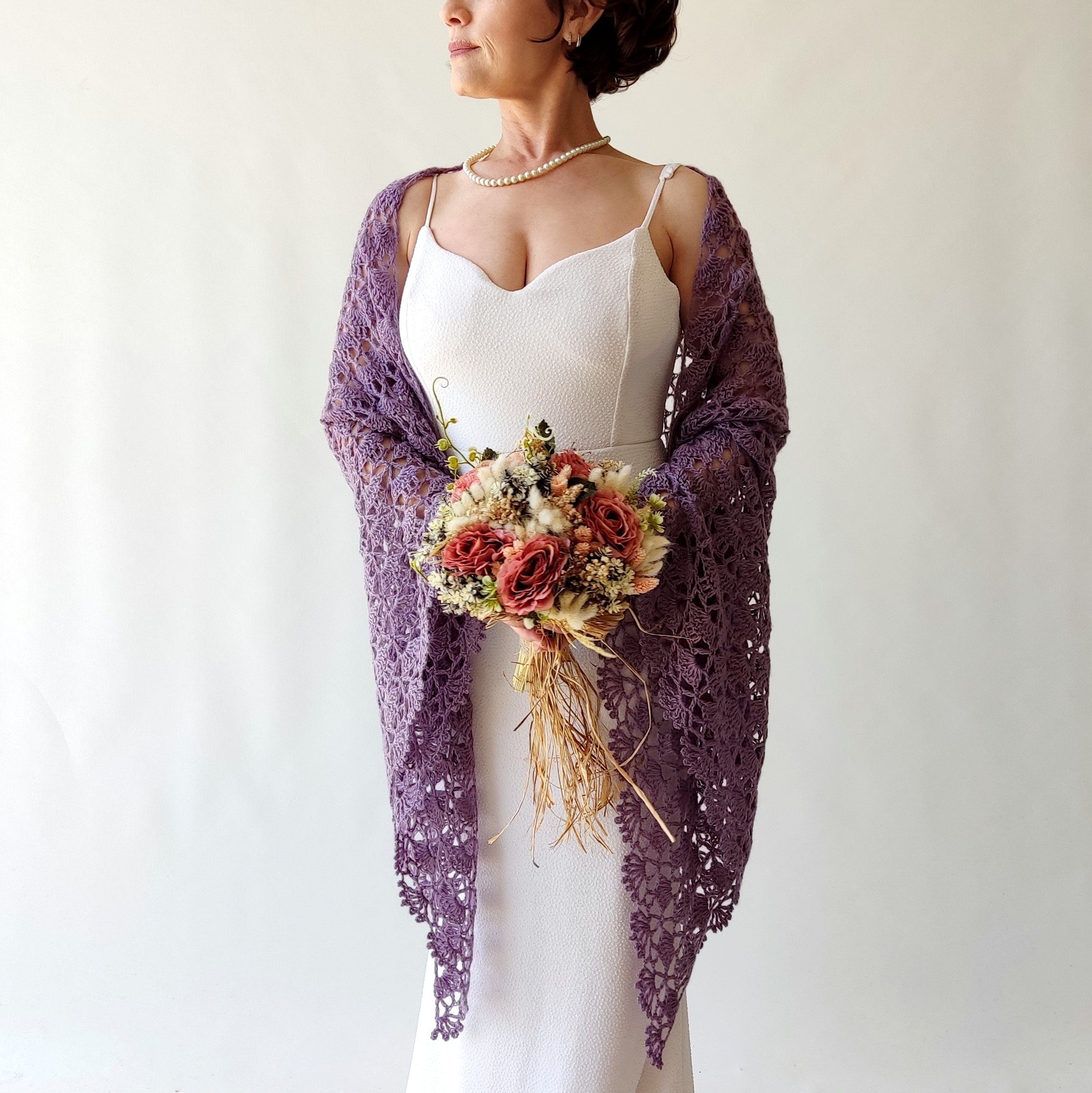 Plum Wrap or Shawl for Brides