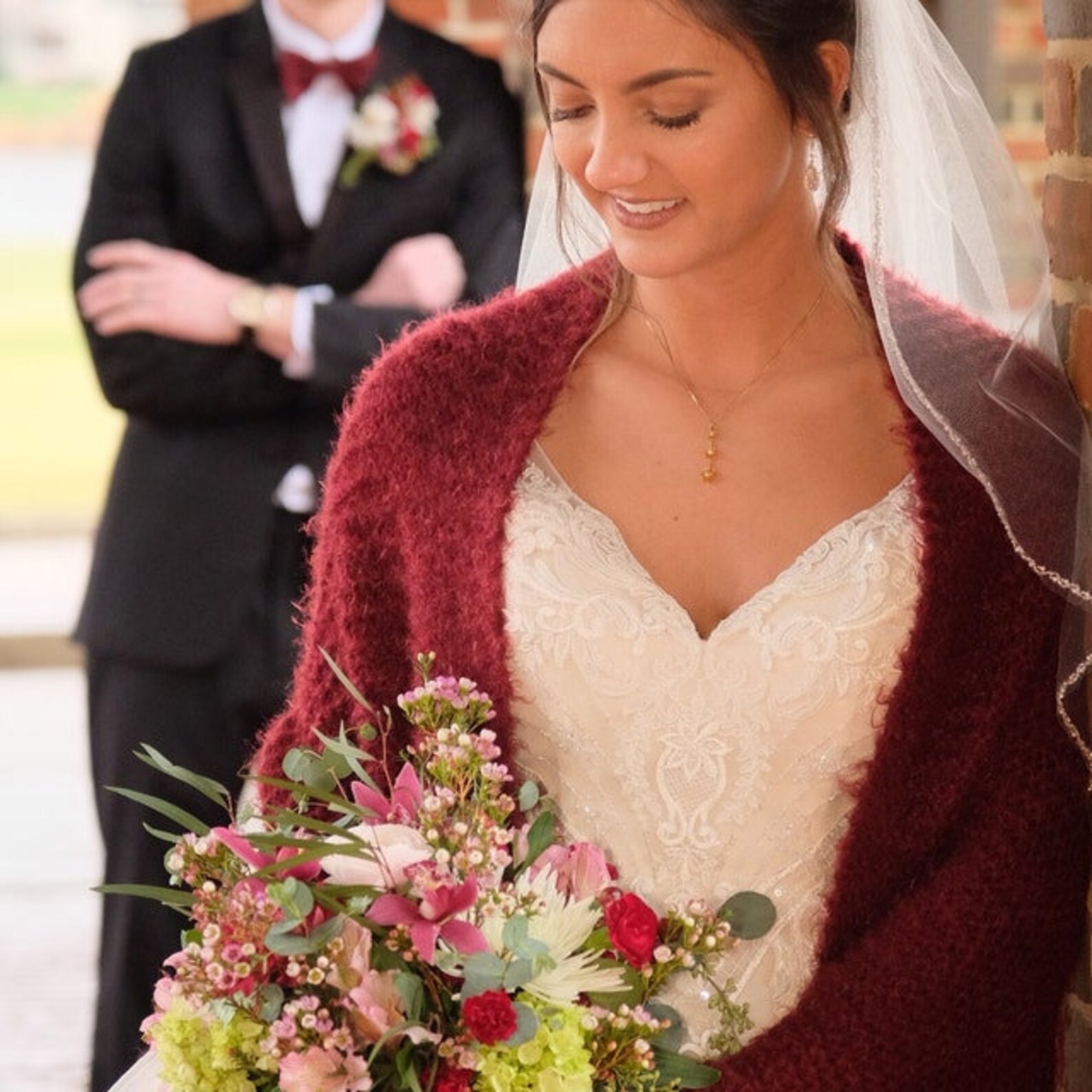 burgundy shawl for wedding