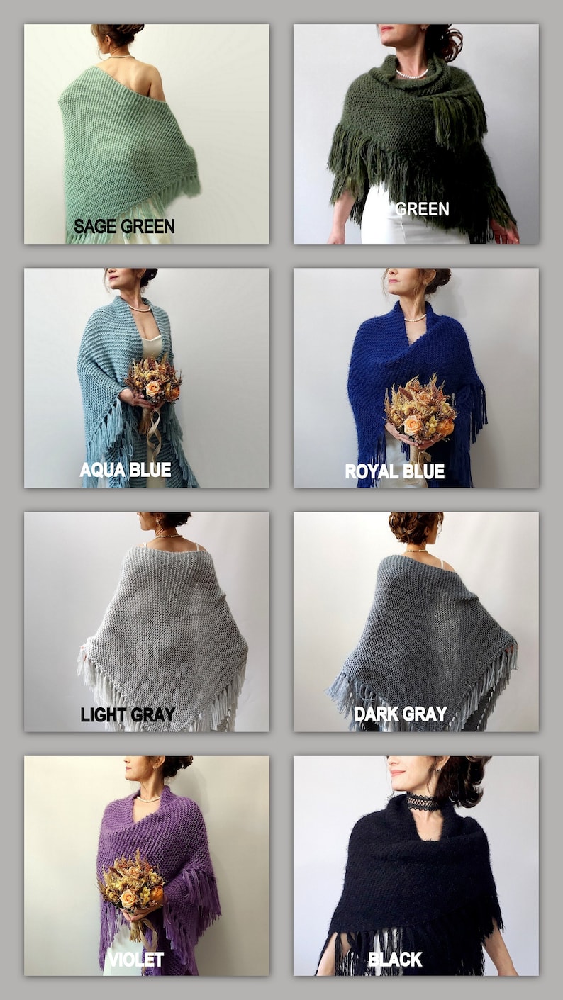Burnt Orange mohair evening shawl, rust bridal wedding wrap, handmade wool scarf image 9