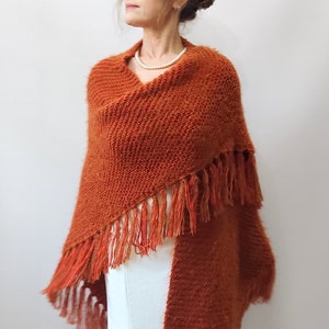 burnt orange shawl wrap