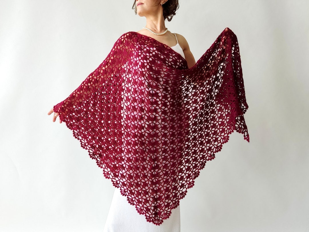 burgundy wrap shawl